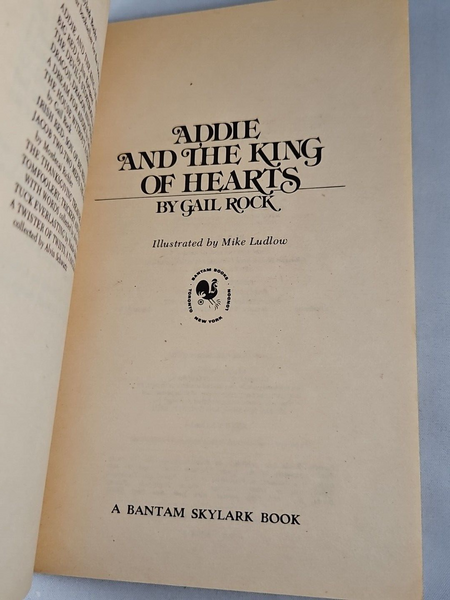 Addie and The King Of Hearts by Gail Rock (1979) 3rd Printing Bantam Paperback