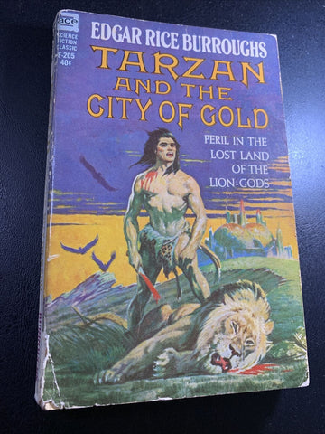 Tarzan and the City of Gold by Edgar Rice Burroughs (1963) Ace F-205 Paperback