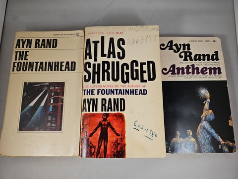 Ayn Rand Lot of 3 Signet Paperbacks: Atlas Shrugged, The Fountainhead, Anthem