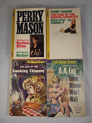 Erle Stanley Gardner Paperback Lot 4 Daring Divorcee Careless Kitten Perry Mason