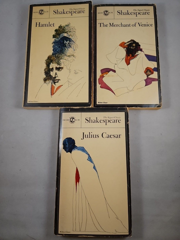 William Shakespeare Lot of 3 Signet Paperbacks: Hamlet, Julius Caesar, Merchant
