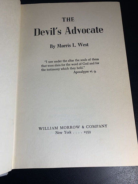 The Devil’s Advocate, Morris L West (1960) 1st Edition 7th Printing Hardcover DJ