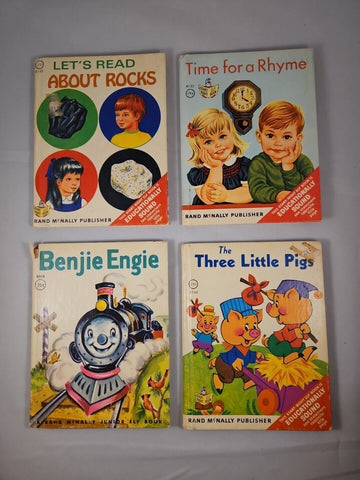 Rand McNally LOT 4 Vintage 1960s Children's Books Benjie Engie Time for a Rhyme