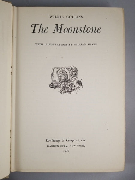 The Moonstone by Wilkie Collins (1946) Doubleday Illustrated BCE Hardcover + DJ