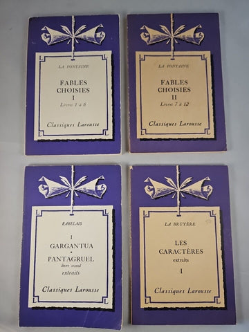 Classiques Larousse Lot of 4 French Paperbacks: Fables Choisies, Les Caracteres